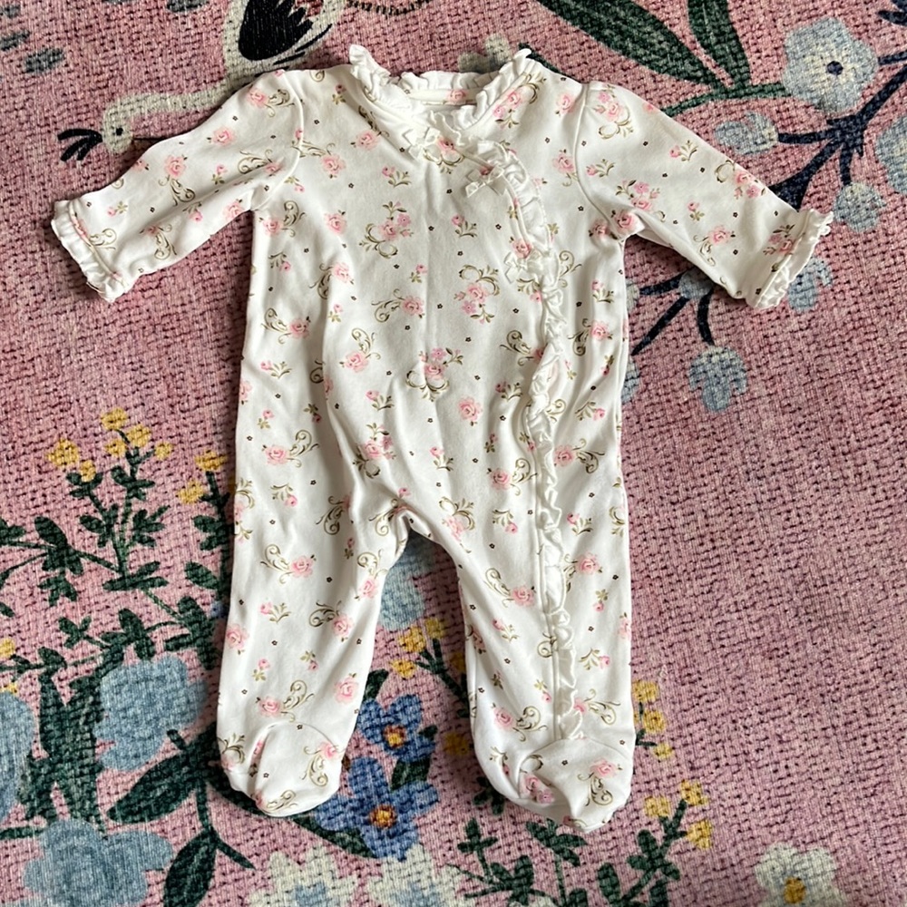 Baby girl floral footie